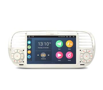 Autoradio Gps Android 12 Pour Fiat 500 07-15 Blanc, Verzenden