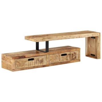 vidaXL Tv-meubel (118-200) x 30 x 40 cm massief hout mango, Huis en Inrichting, Verzenden, Nieuw
