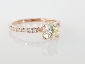 Bague de fiançailles - 14 carats Or rose - 1.04ct. tw.