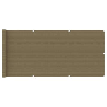 vidaXL Balkonscherm 75x600 cm HDPE taupe, Verzenden, Nieuw