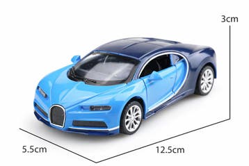 Bugatti chiron schaalmodel 1:36 blauw, Verzenden