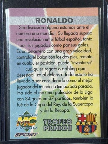 1997/98 Mundicromo Ronaldo Nazário Las Fichas de la Liga, Nieuw