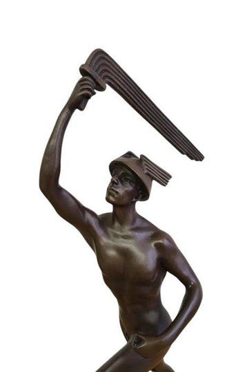 Figuur - A BRONZE ART DECO SCULPTURE OF MERCURY - Brons,