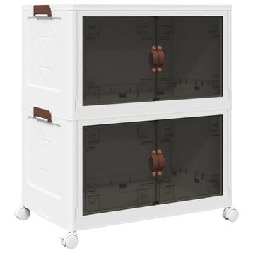 vidaXL Opbergbox stapelbaar met wielen 2-laags 75 L 64x40x76, Doe-het-zelf en Bouw, Verzenden, Nieuw