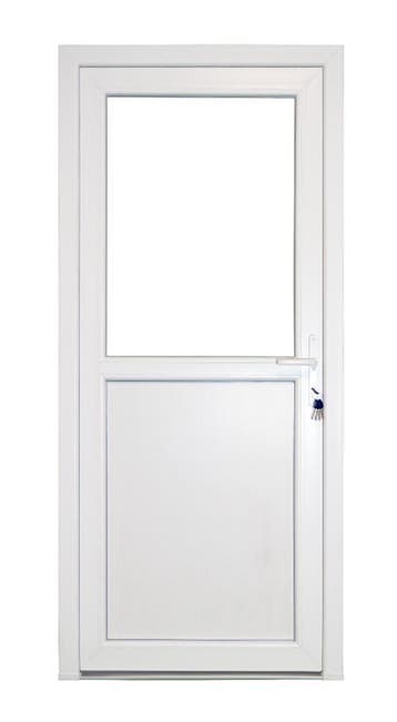 PVC Deur 1/2  glas Premium b98xh215 cm wit L, Doe-het-zelf en Bouw, 80 tot 100 cm, 215 cm of meer, Nieuw, Ophalen of Verzenden