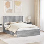 vidaXL Bedframe met opbergruimte en hoofdbord Grijs Sonoma, Huis en Inrichting, Slaapkamer | Bedden, Verzenden, Nieuw
