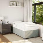 vidaXL Bedframe zonder matras 80x200 cm fluweel lichtgrijs, Verzenden