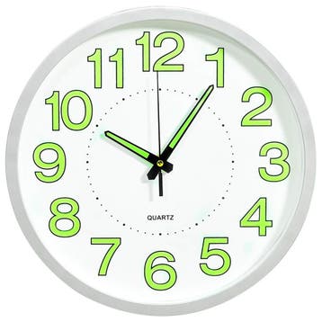 vidaXL Wandklok lichtgevend 30 cm wit, Verzenden