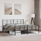 vidaXL Bedframe met hoofd- en voeteneinde metaal zwart, Verzenden
