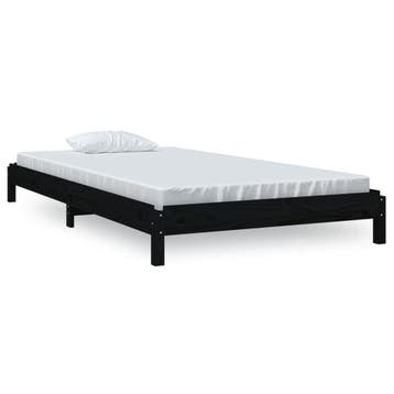 houten bed 80x200 | Retour deal | Snel beslissen, Gebruikt, Eenpersoons, Verzenden, Zwart