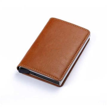 RFID Creditcard Houder Portemonnee - Vintage Leren Aluminium, Handtassen en Accessoires, Portemonnees, Verzenden, Nieuw