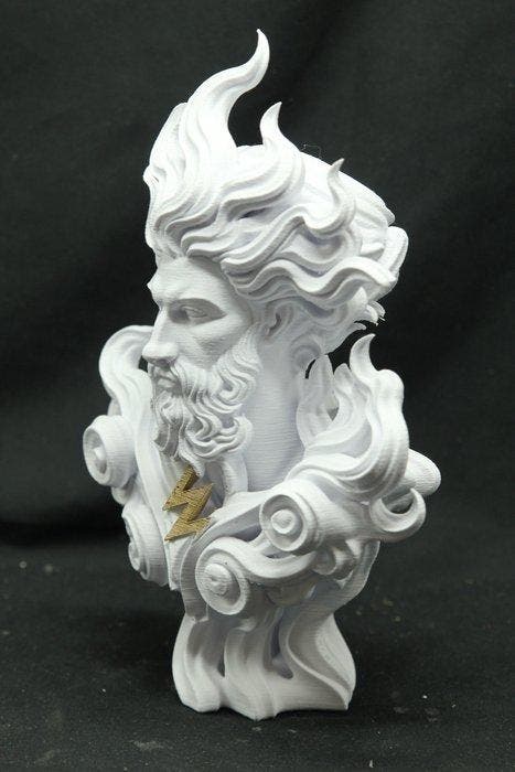 Beeld, Modern Zeus Storm King Bust - 24 cm - Hars - 2026, Antiek en Kunst, Kunst | Designobjecten
