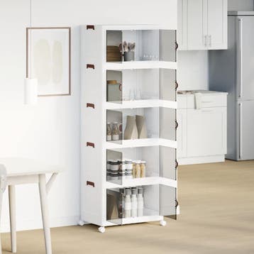 vidaXL Opbergbox stapelbaar met wielen 5-laags 75 L, Doe-het-zelf en Bouw, Verzenden, Nieuw