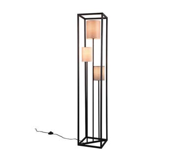 Trio ROSS vloerlamp | E27 Fitting | mat zwart met beige met, Verzenden