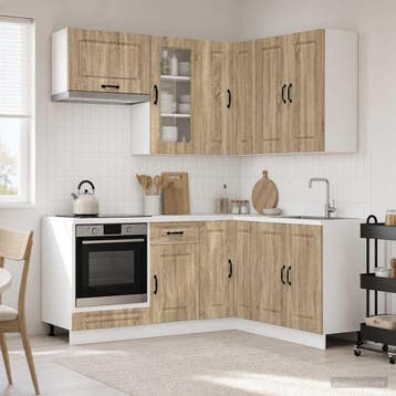 vidaXL Keukenblok KALMAR 8 st Sonoma Eiken Bewerkt hout, Verzenden