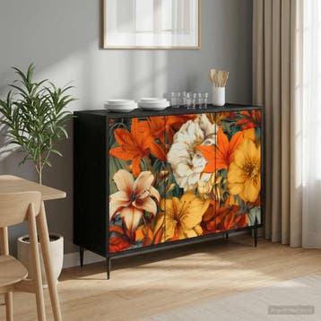 vidaXL Dressoir GENNEP Zwart eiken 102 x 33 x 76 cm Bewerkt, Verzenden, Nieuw