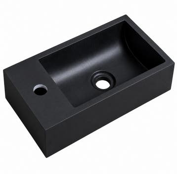 Wastafel Angela 40 x 22 cm Zwart Fontein, Verzenden, Nieuw