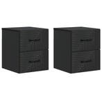 vidaXL Muurbevestigde Nachttafel 2 pcs Zwart 34,5 x 33 x 40, Verzenden, Nieuw