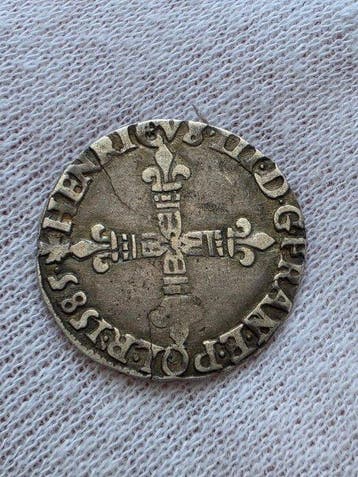 Frankrijk. Henri III (1574-1589). 1/4 Écu 1585-L, Bayonne