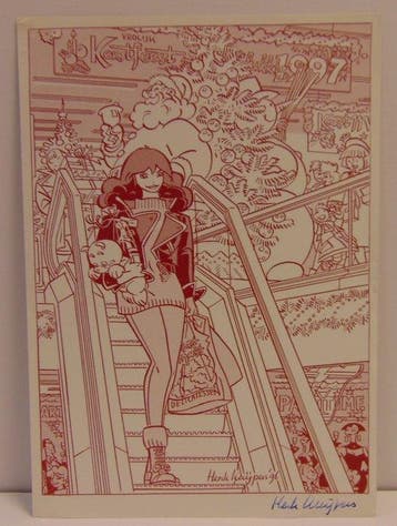Franka - 3 Nieuwjaarskaarten 1997, 1998 en 1999 - Gesigneerd, Boeken, Stripverhalen, Nieuw