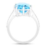 Ring - 14 karaat Witgoud - 10.72ct. tw. Topaas - Diamant -, Bijoux, Sacs & Beauté