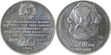 20 Mark Ddr Karl Marx handgehoben, Verzenden