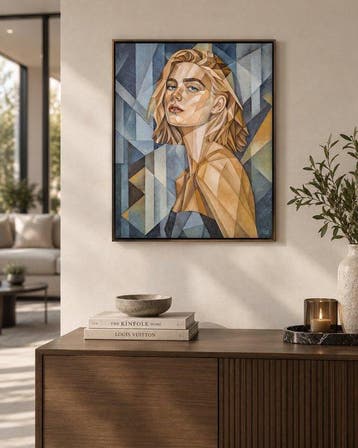 Eugene Ivanov - Portrait in Blue – Original Oil on Canvas,, Antiquités & Art