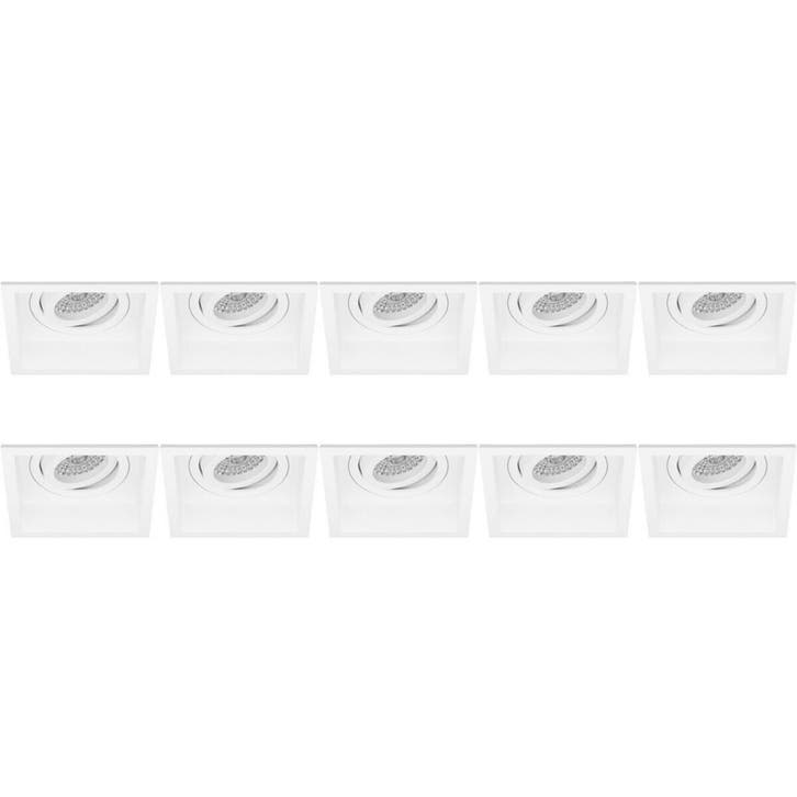 Spot Armatuur 10 Pack - GU10 Inbouwspot - Wit Aluminium - LE, Huis en Inrichting, Lampen | Overige, Nieuw, Verzenden