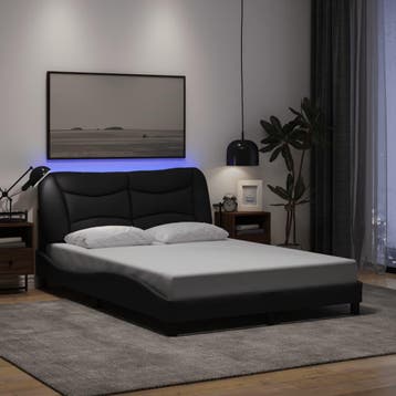 vidaXL Bedframe met LED zonder matras Hvar 120x200 cm stof, Verzenden, Nieuw
