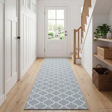 vidaXL Tapijt Runner ORIZ 1150 gsm Grijs en wit, Verzenden, Nieuw
