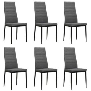 vidaXL Eetkamerstoelen 6 st stof lichtgrijs, Huis en Inrichting, Verzenden, Nieuw