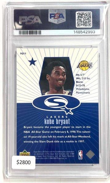 1998 Upper Deck All-Stars Kobe Bryant SQ13 First edition -