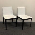 complete set 2 stuks B&B Italia EL eetkamer stoel, wit leder, Huis en Inrichting, Gebruikt, Zwart