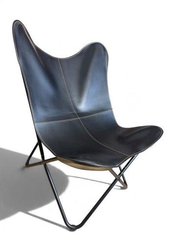 Fauteuil - chaise papillon - Métal, Skai Leather - Chaise