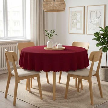 vidaXL Tafelkleed 5 st Rond Wijnrood Ø 140 cm, Verzenden, Nieuw