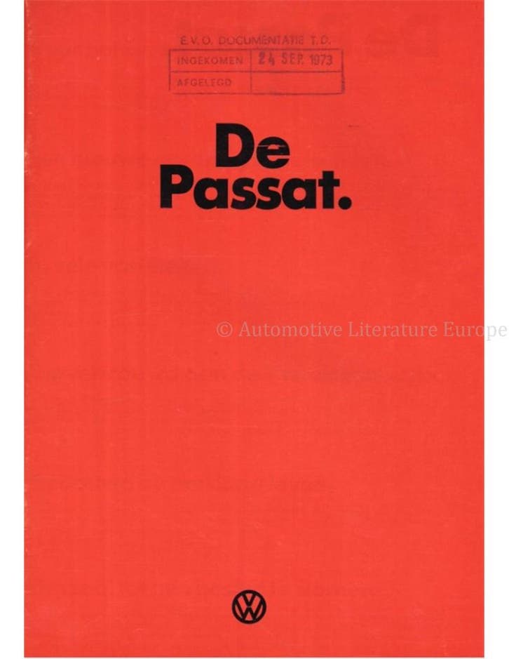 1973 VOLKSWAGEN PASSAT BROCHURE NEDERLANDS, Boeken, Auto's | Folders en Tijdschriften
