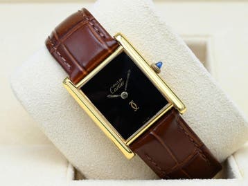 Cartier Tank Vermeil Year 1990s (Box), Ophalen of Verzenden, Polshorloge