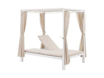 Veiling - Dubbel Ligbed - Beige / Wit, Jardin & Terrasse, Chaises longues
