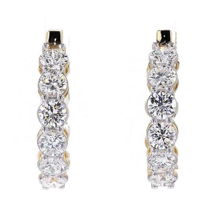 Zonder minimumprijs - Hoepel oorbellen - 14 karaat Geel goud, Bijoux, Sacs & Beauté, Bijoux anciens