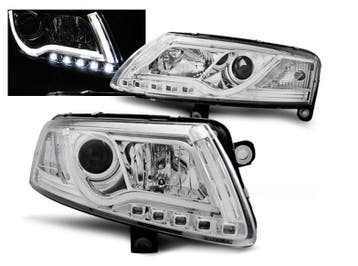 Xenon koplampen TubeLight DRL Chrome geschikt voor Audi A6, Auto-onderdelen, Verzenden