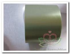 Bedrukt lint Zachtgroen met Gouden opdruk 70 mm 80 cm, Nieuw