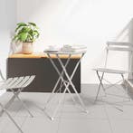 vidaXL Bistrotafel Beige Ø 50 x 71 cm Poedergecoat staal, Tuin en Terras, Verzenden, Nieuw