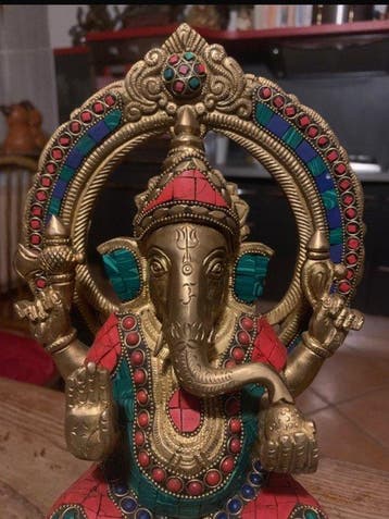 Ganesh-beeld - Messing - Nepal - 20e eeuw