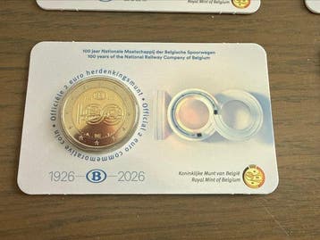 Belgique. 2 Euro 2026 SNCB - NMBS (4 coincards) (Sans prix