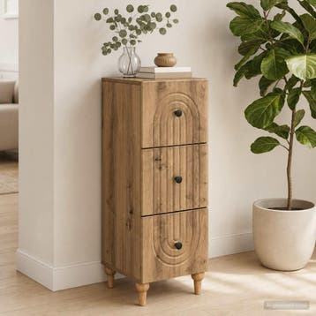 vidaXL Ladekast 33 x 34,5 x 90 cm Bewerkt hout Artisanaal, Huis en Inrichting, Kasten | Overige, Verzenden, Nieuw