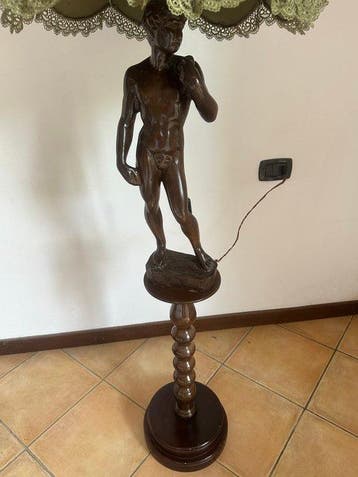 Statue, Lampada da terra - 170 cm - Bois, Textile, Huis en Inrichting, Nieuw