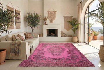 Grote roze vintage - Vloerkleed - 300 cm - 190 cm -, Antiek en Kunst