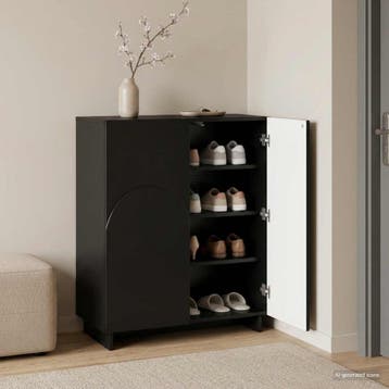 vidaXL Schoenenkast 73 x 38 x 87,5 cm Bewerkt hout Zwart, Verzenden, Nieuw