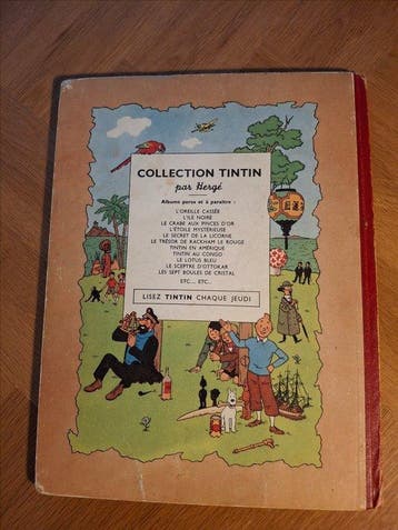 Tintin T5 - Le Lotus Bleu (B2) - 1 Album - Réédition - 1948