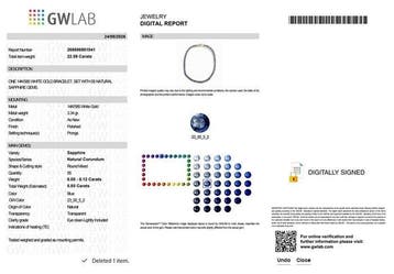Armband - 14 karaat Witgoud - 5.85ct. tw. Saffier - GWLab